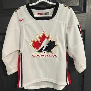 Nike Vtg Canada National Team Hockey Jersey White Embroidered Youth  2000s